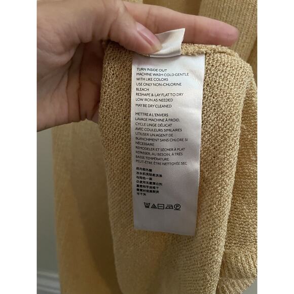 Free People Beach Midi Dress Women's Medium Montauk Sweater Yellow Simi Sheer - Picture 7 of 7